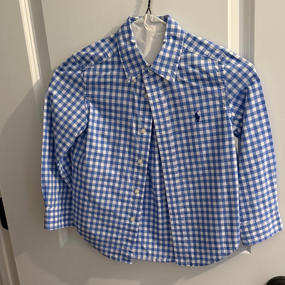 Polo Blue Checkered Kids Shirt